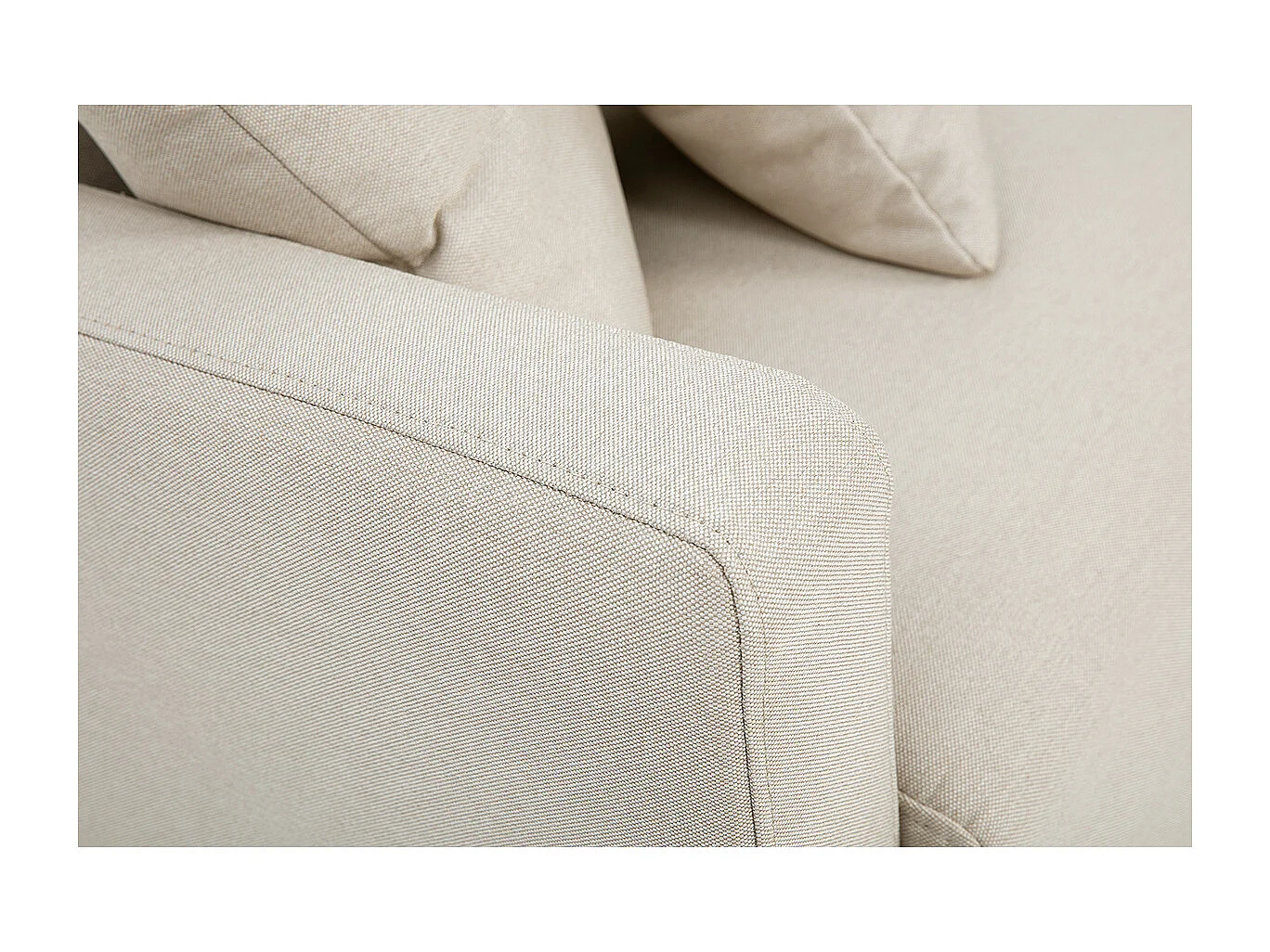 Canapé 2 places en tissu beige et bois clair MUNIK