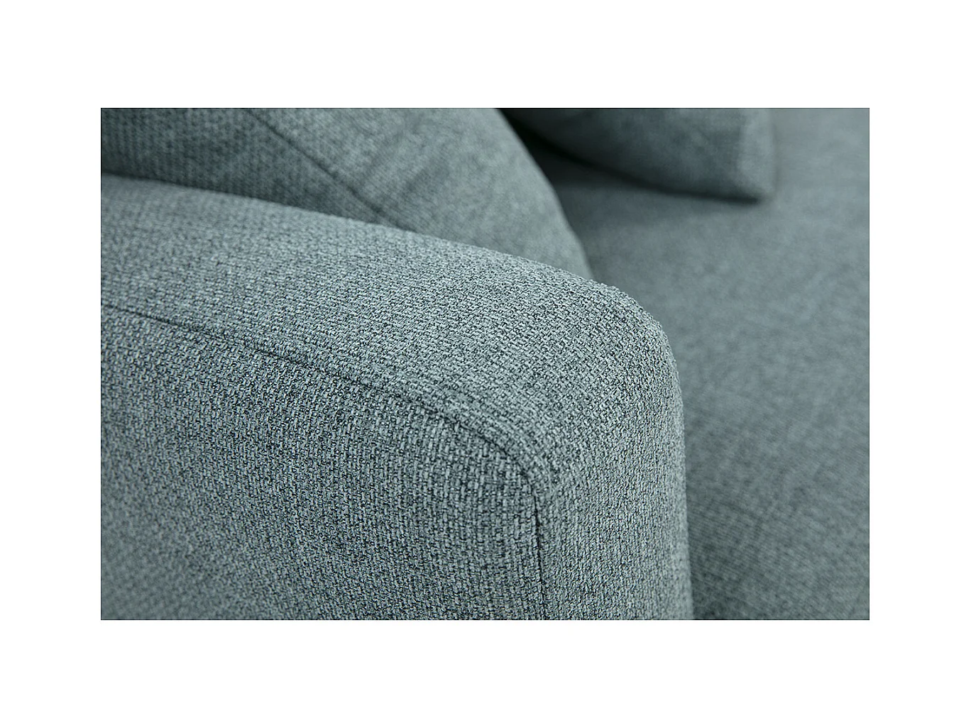 Canapé 3 places en tissu vert de gris et bois clair MUNIK