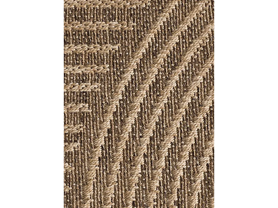 Tapis extérieur - géométrique effet jute - naturel - 80 x 150 cm - ACRA