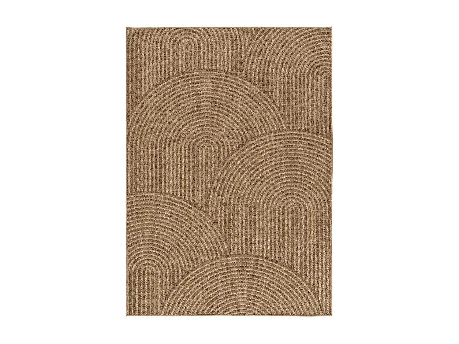 Tapis extérieur - géométrique effet jute - naturel - 80 x 150 cm - ACRA
