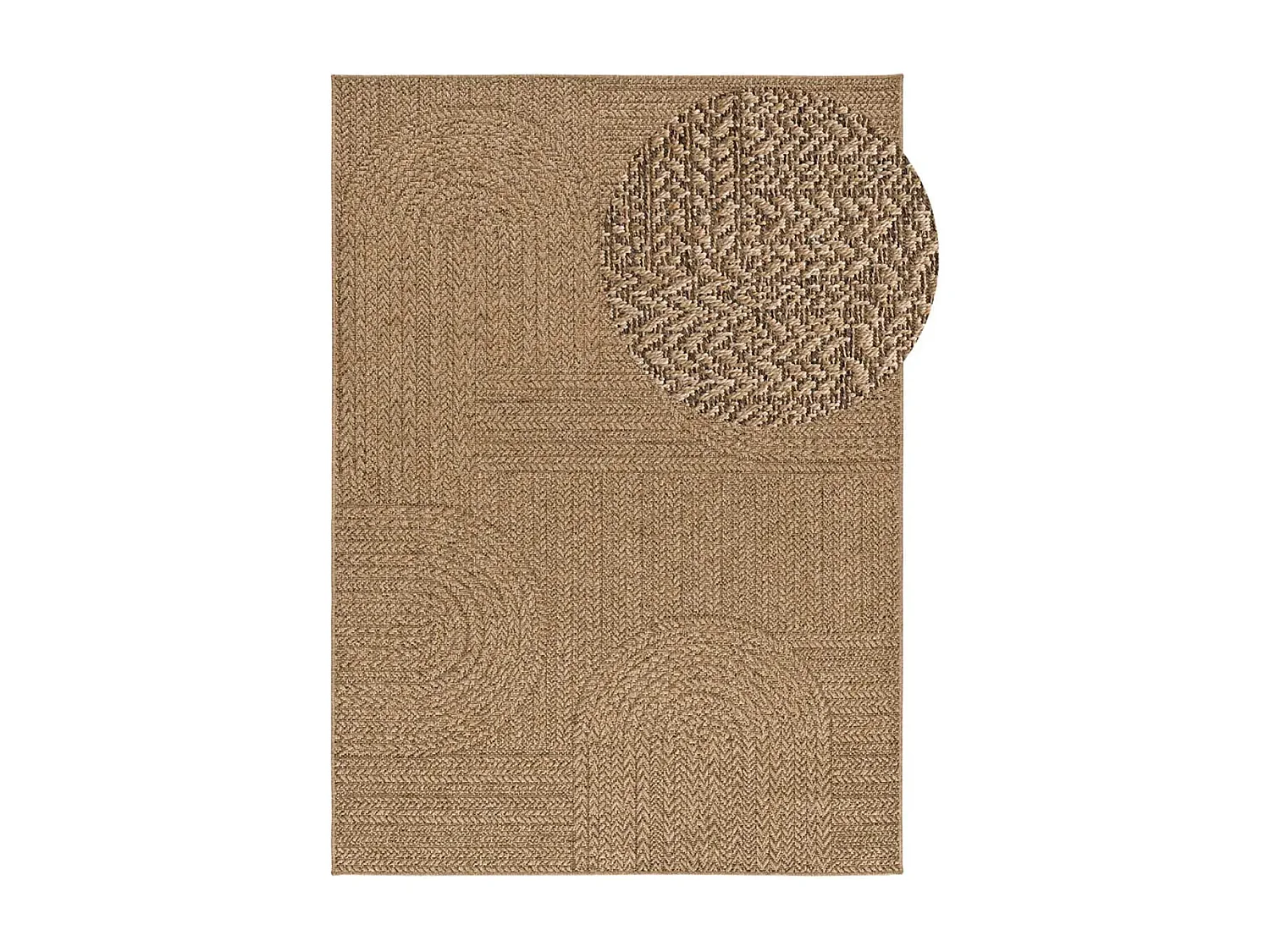 Tapis extérieur - géométrique effet jute - naturel - 160 x 230 cm - ACRA