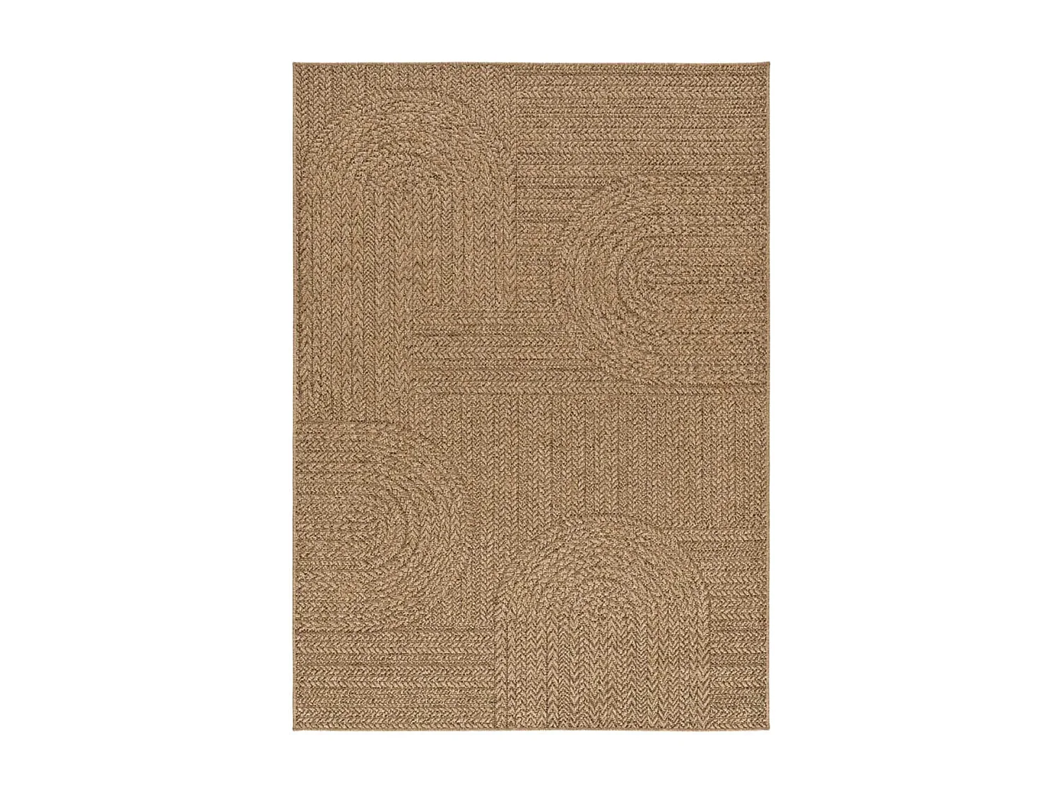 Tapis extérieur - géométrique effet jute - naturel - 160 x 230 cm - ACRA