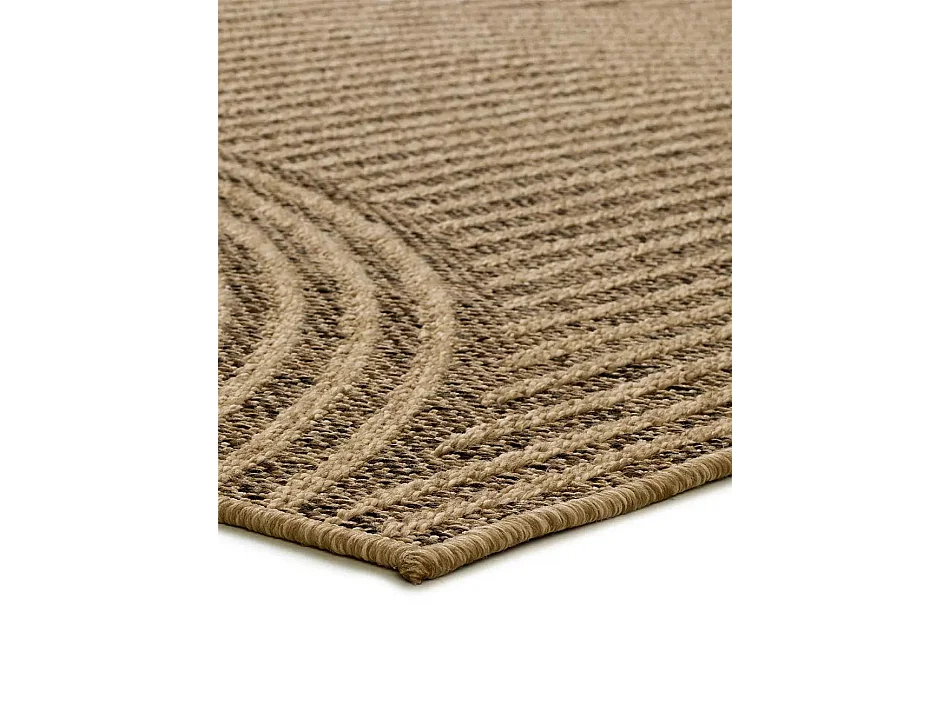 Tapis extérieur - géométrique effet jute - naturel - 200 x 290 cm - ACRA