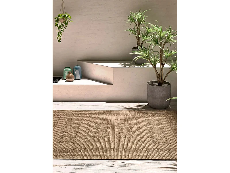 Alfombra exterior  - clásico efecto yute - natural - 200 x 290 cm - ACRA