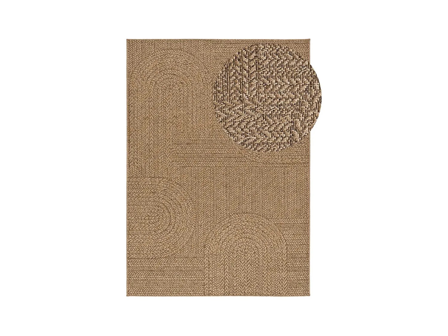 Tappeto esterior - geometrico effetto juta - naturale - 120 x 170 cm - ACRA