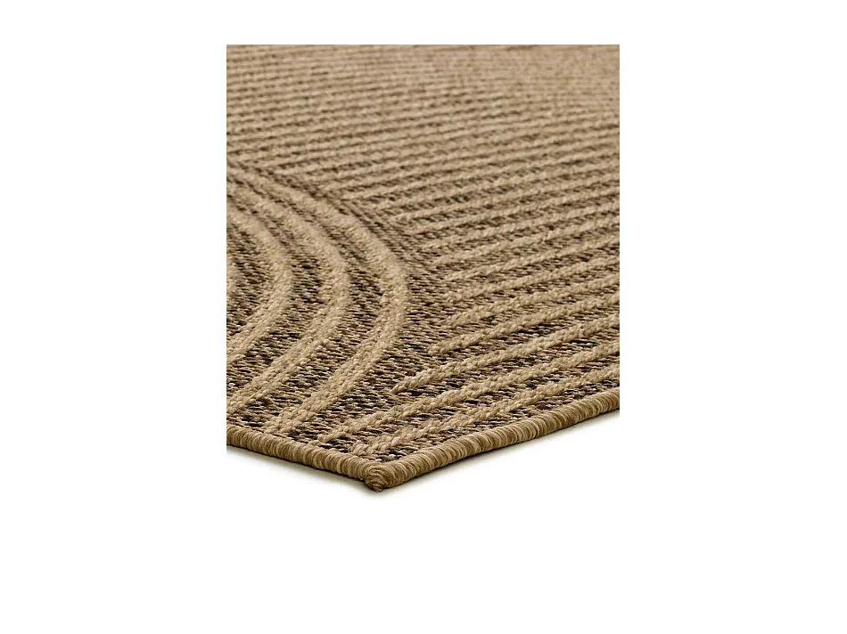 Indoor-Outdoor Teppich - geometrisch und Jute-Effekt - natürlich - 160x230 cm - ACRA