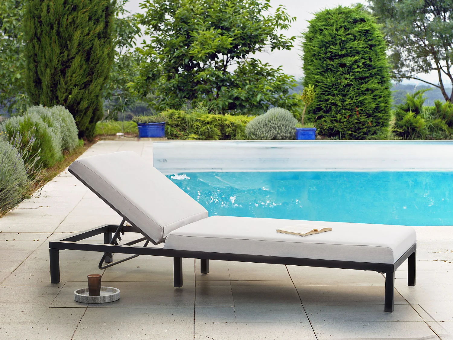 Transat avec coussin LARIANO Métal Beige clair