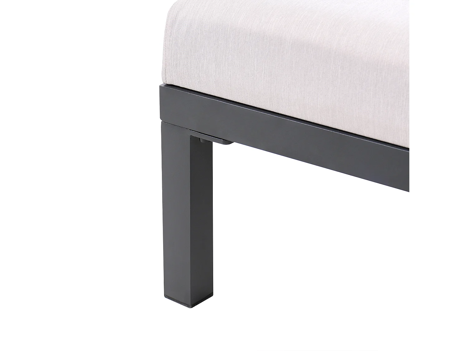 Espreguiçadeira com almofada LARIANO Metal Creme claro
