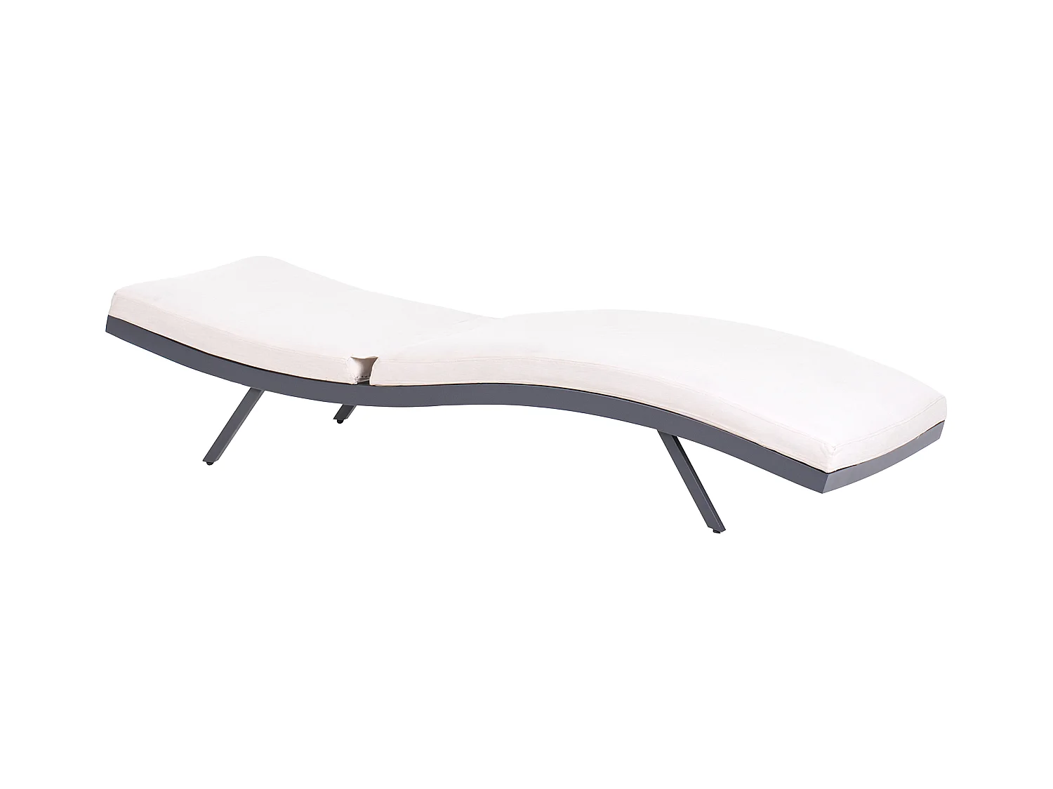 Gartenliege Aluminium schwarz Bespannung beige verstellbares Kopfteil Amelia