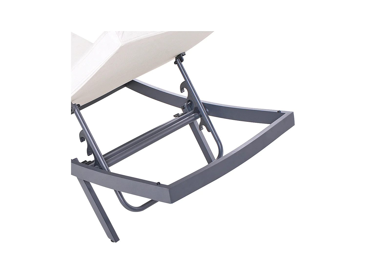 Gartenliege Aluminium schwarz Bespannung beige verstellbares Kopfteil Amelia