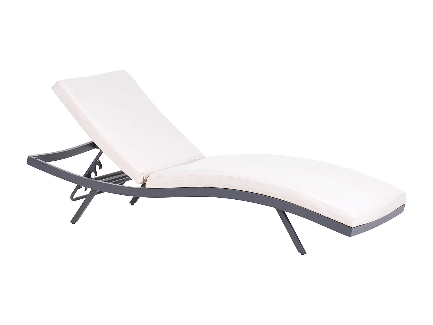 Ligstoel met kussen AMELIA Metaal Lichtbeige