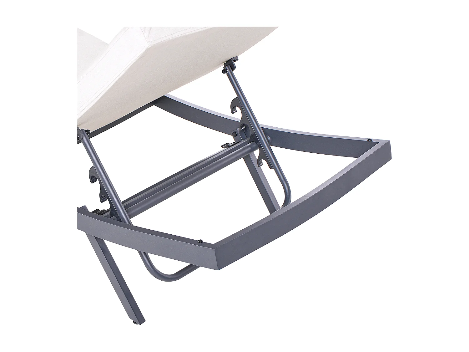 Ligstoel met kussen AMELIA Metaal Lichtbeige