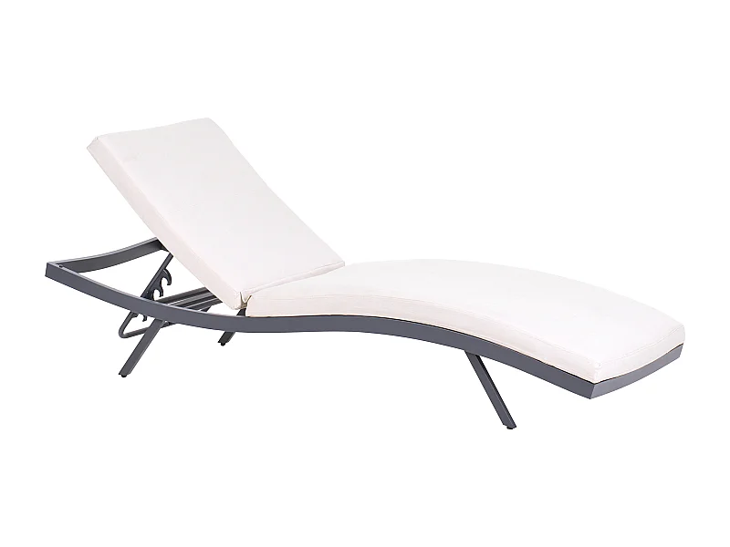 Lettino Prendisole con Cuscino AMELIA Metallo Beige chiaro