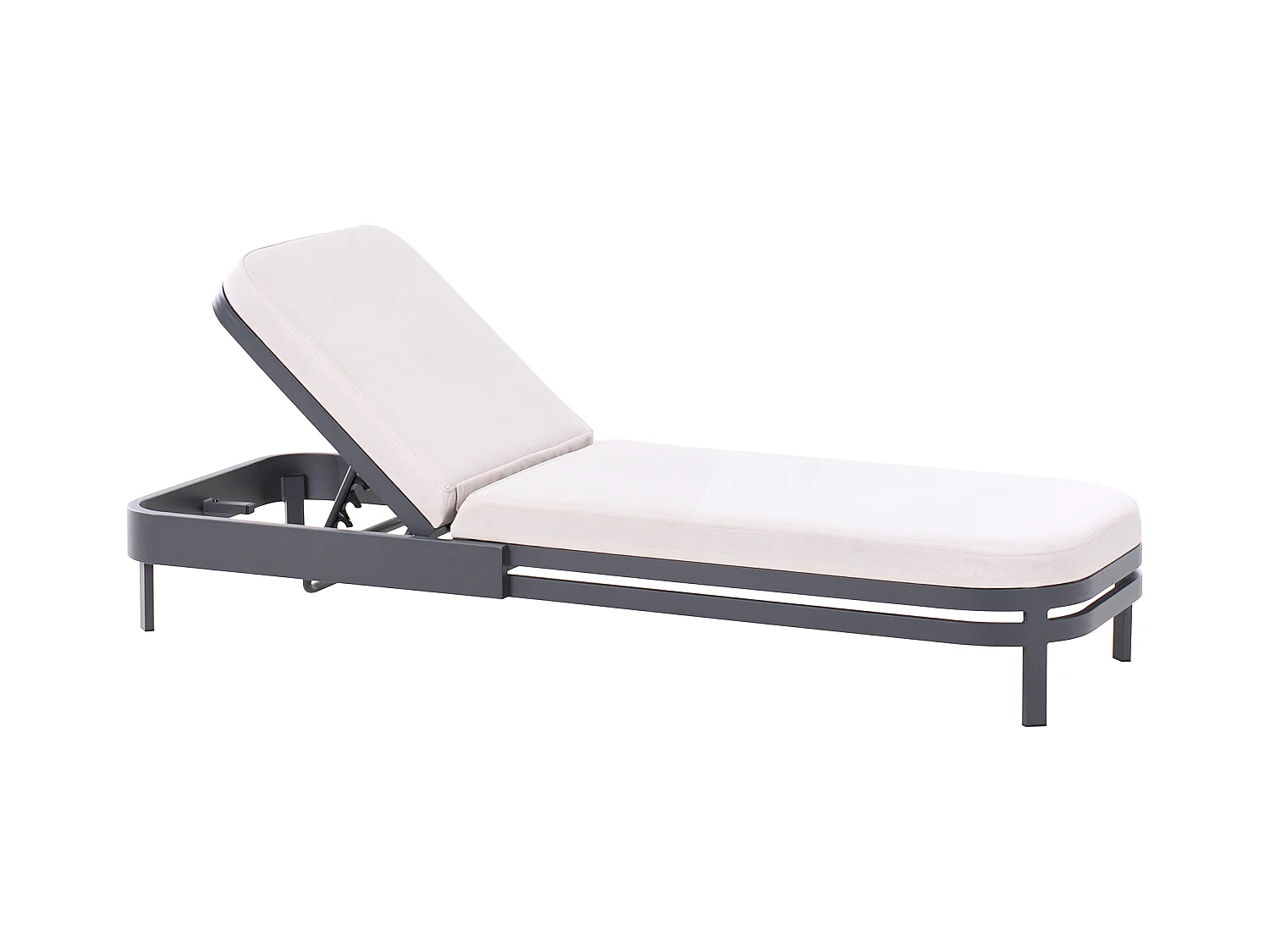 Leżak ogrodowy z poduszką NETTUNO Metal Jasnobeżowy