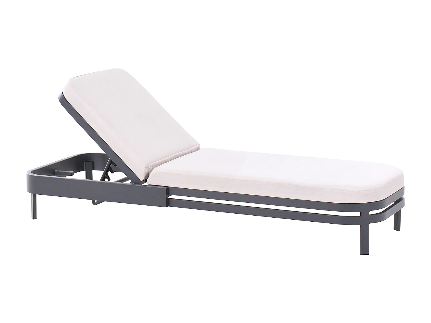 Sonnenliege mit Kissen NETTUNO Metall Hellbeige