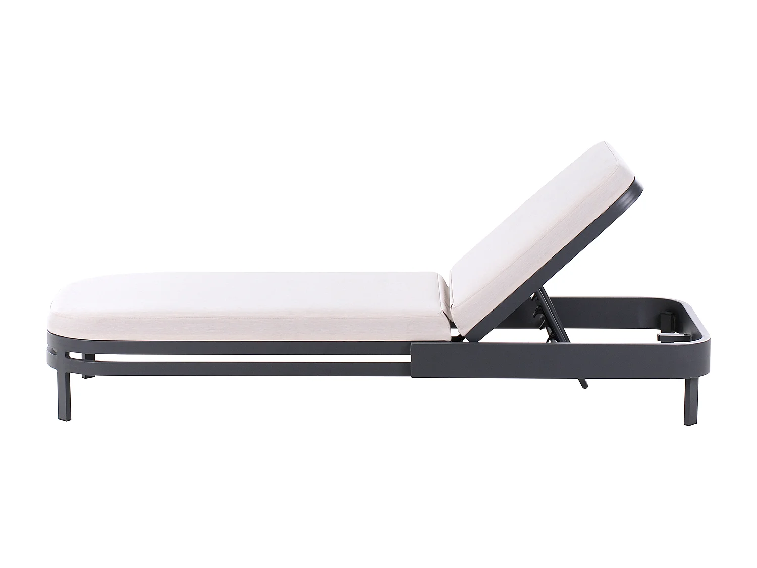 Sonnenliege mit Kissen NETTUNO Metall Hellbeige