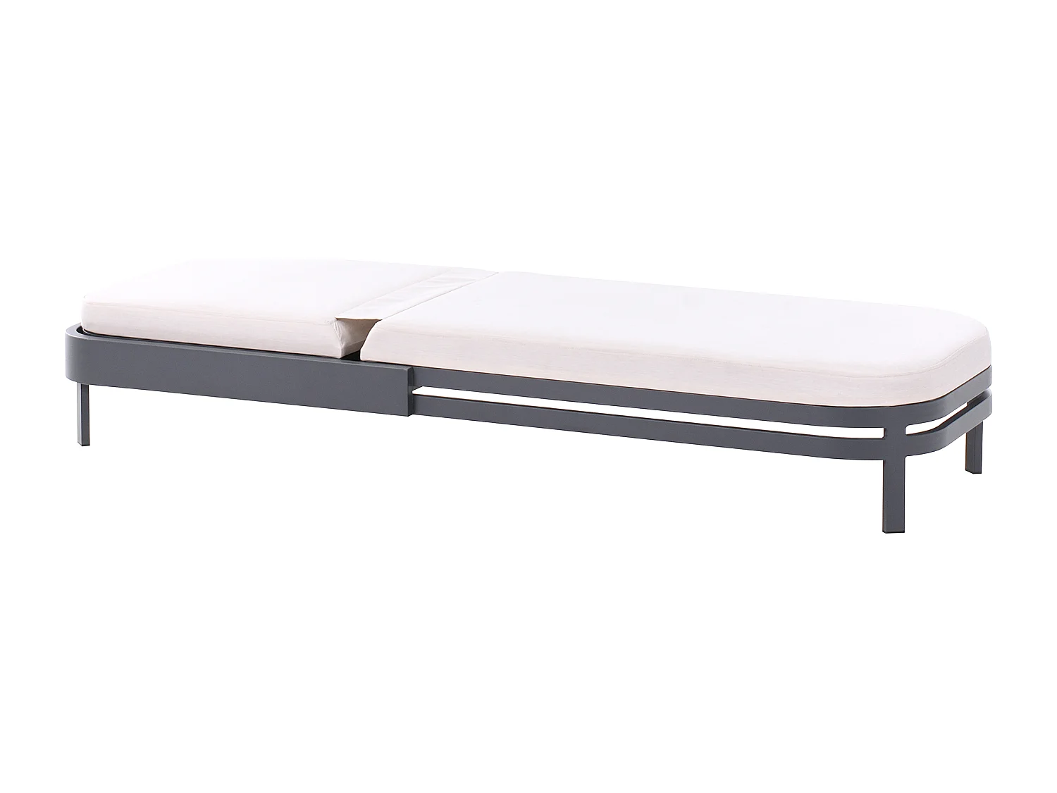 Sonnenliege mit Kissen NETTUNO Metall Hellbeige