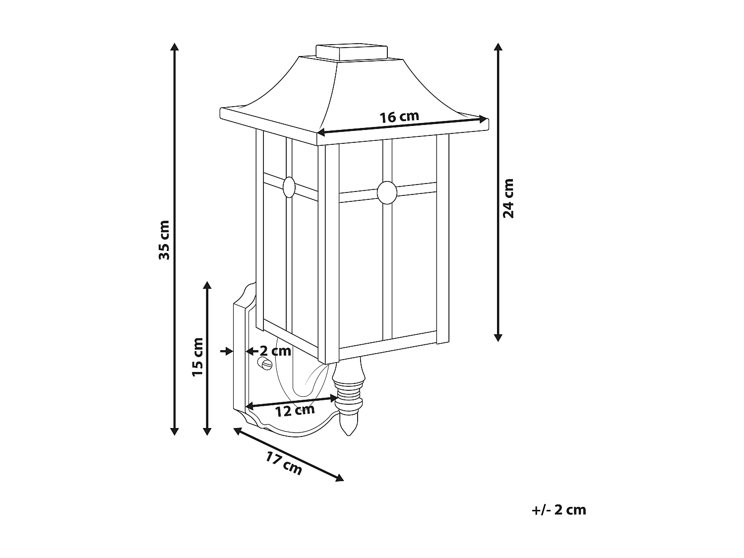 Outdoor wandlamp ALATA Zwart