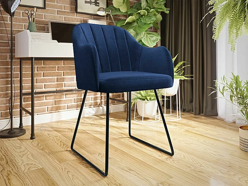Silla Comfivo 102, Azul|Negro, 78x46x56cm, Tapiz, Metálico