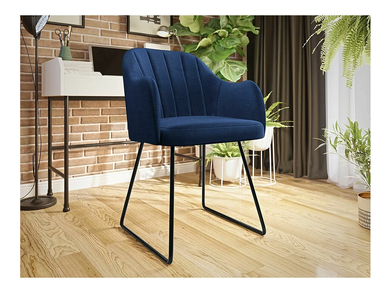 Silla Comfivo 102, Azul|Negro, 78x46x56cm, Tapiz, Metálico