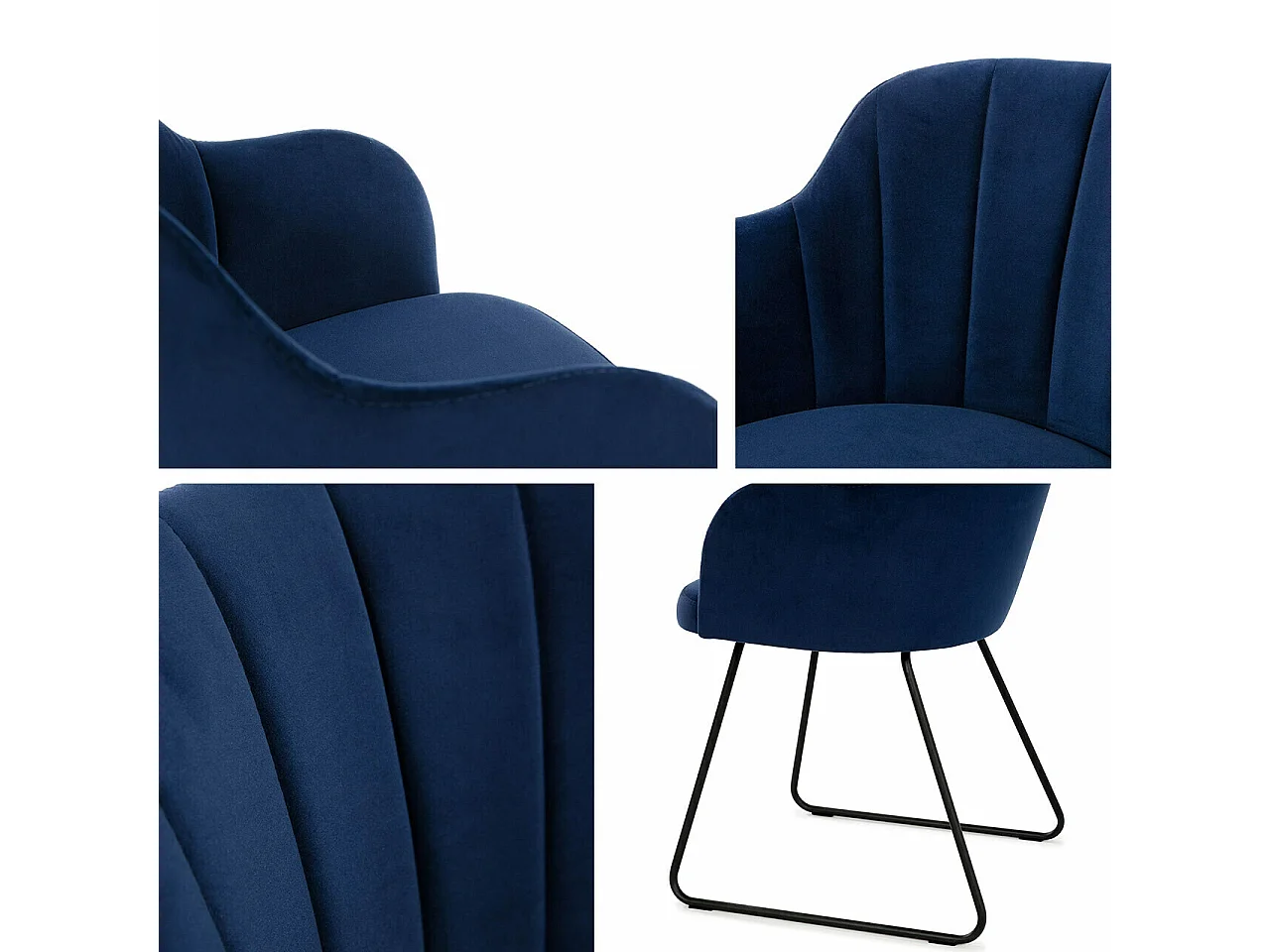 Silla Comfivo 102, Azul|Negro, 78x46x56cm, Tapiz, Metálico