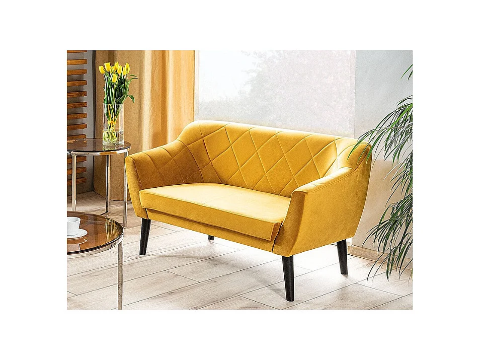 Sofa KARO 2 VELVET curry dwuosobowa
