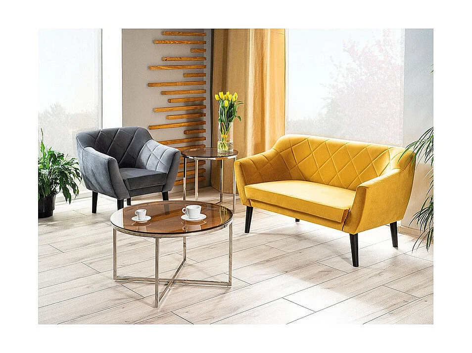 Sofa KARO 2 VELVET curry dwuosobowa