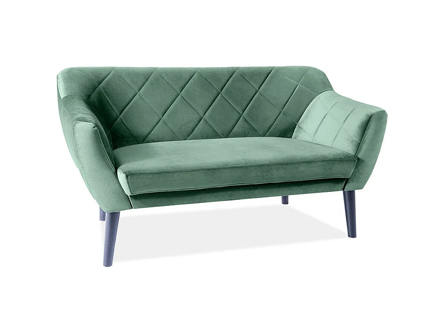 Sofa KARO 2 VELVET zielona dwuosobowa