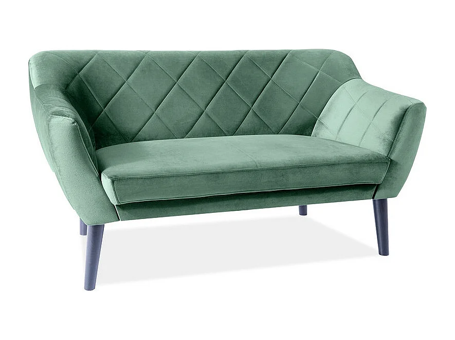 Sofa KARO 2 VELVET zielona dwuosobowa