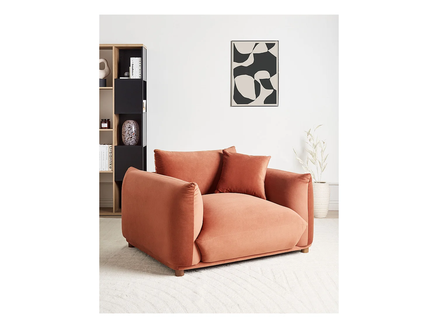 Fauteuil LUVOS Velours Marron doré