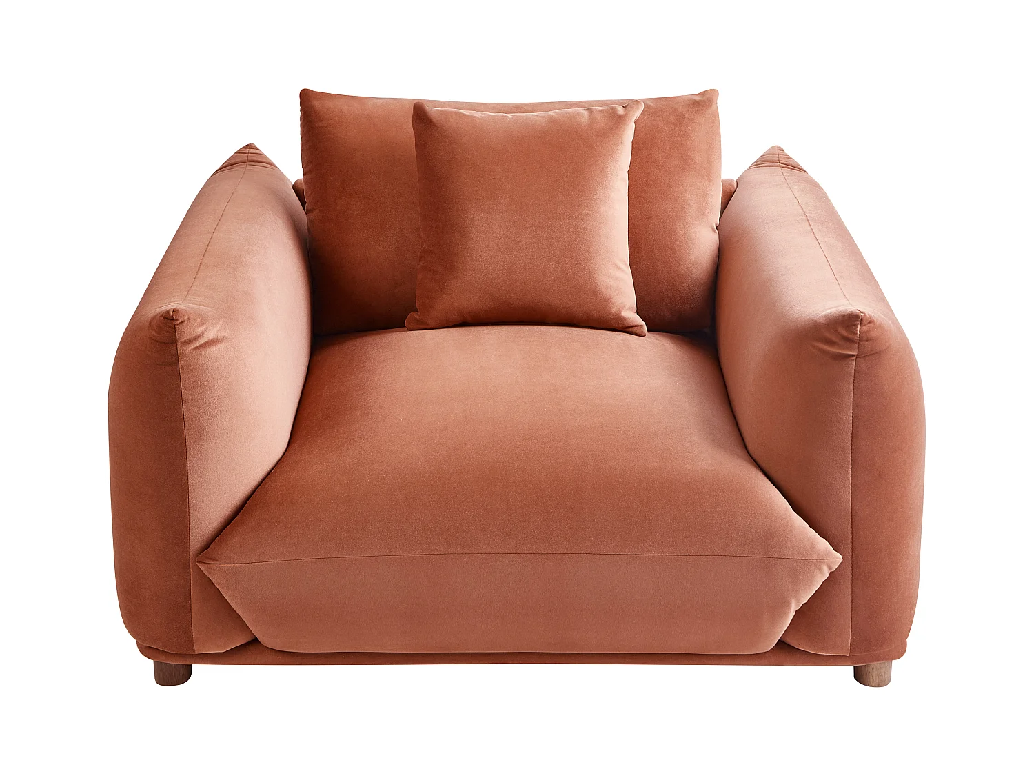 Fauteuil LUVOS Velours Marron doré