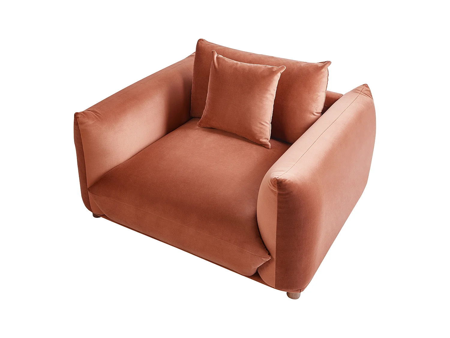 Fauteuil LUVOS Velours Marron doré