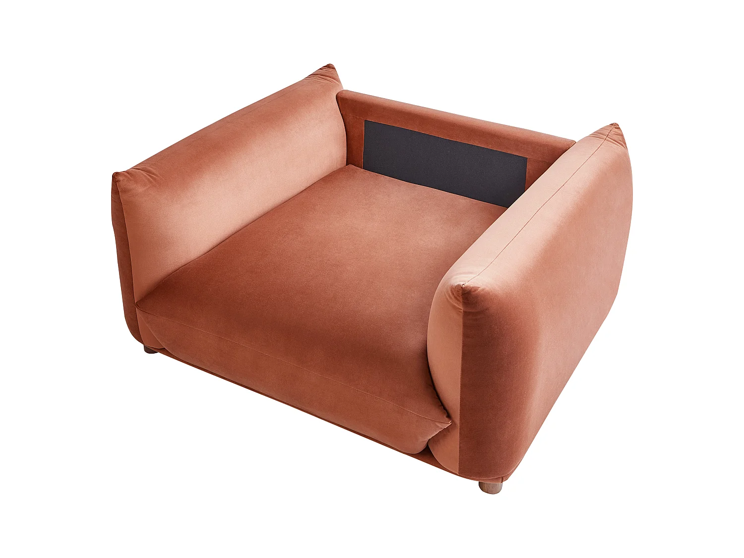 Fauteuil LUVOS Velours Marron doré