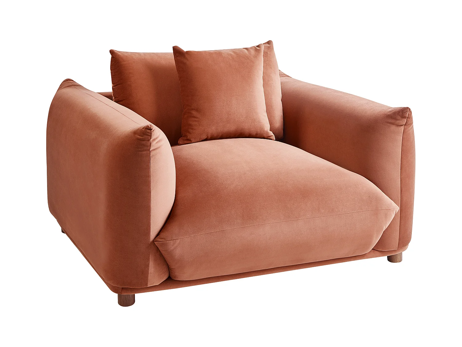 Fauteuil LUVOS Velours Marron doré