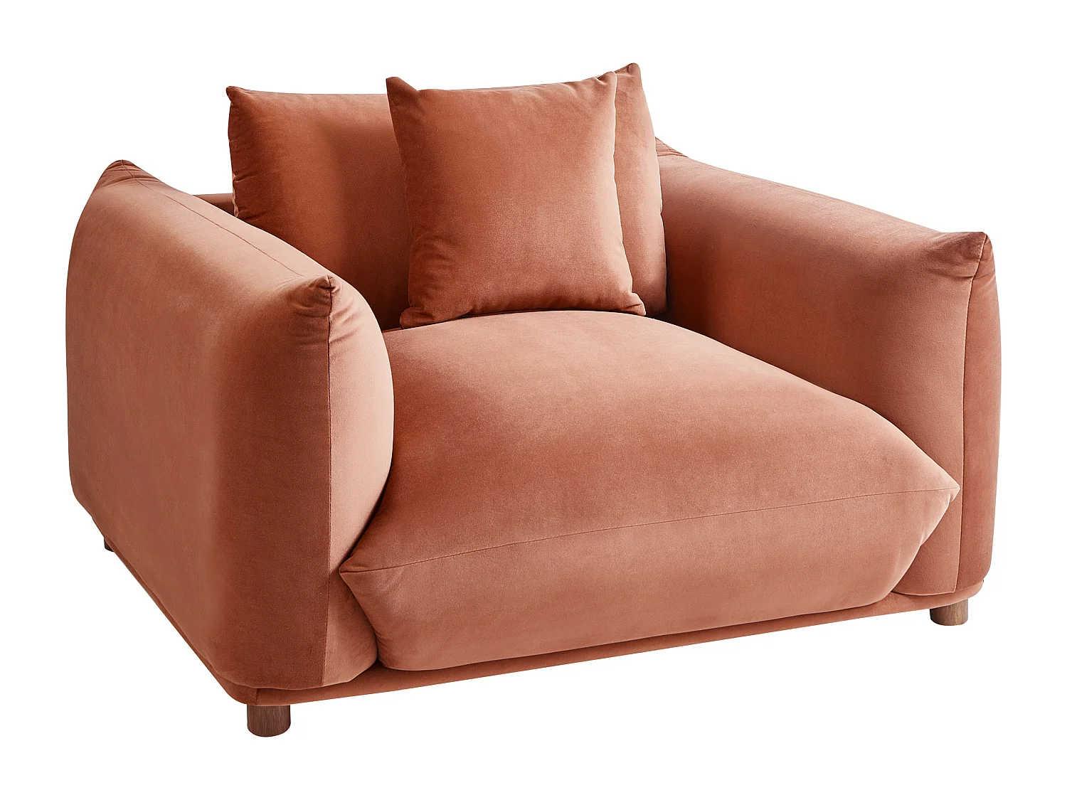 Fauteuil LUVOS Velours Marron doré