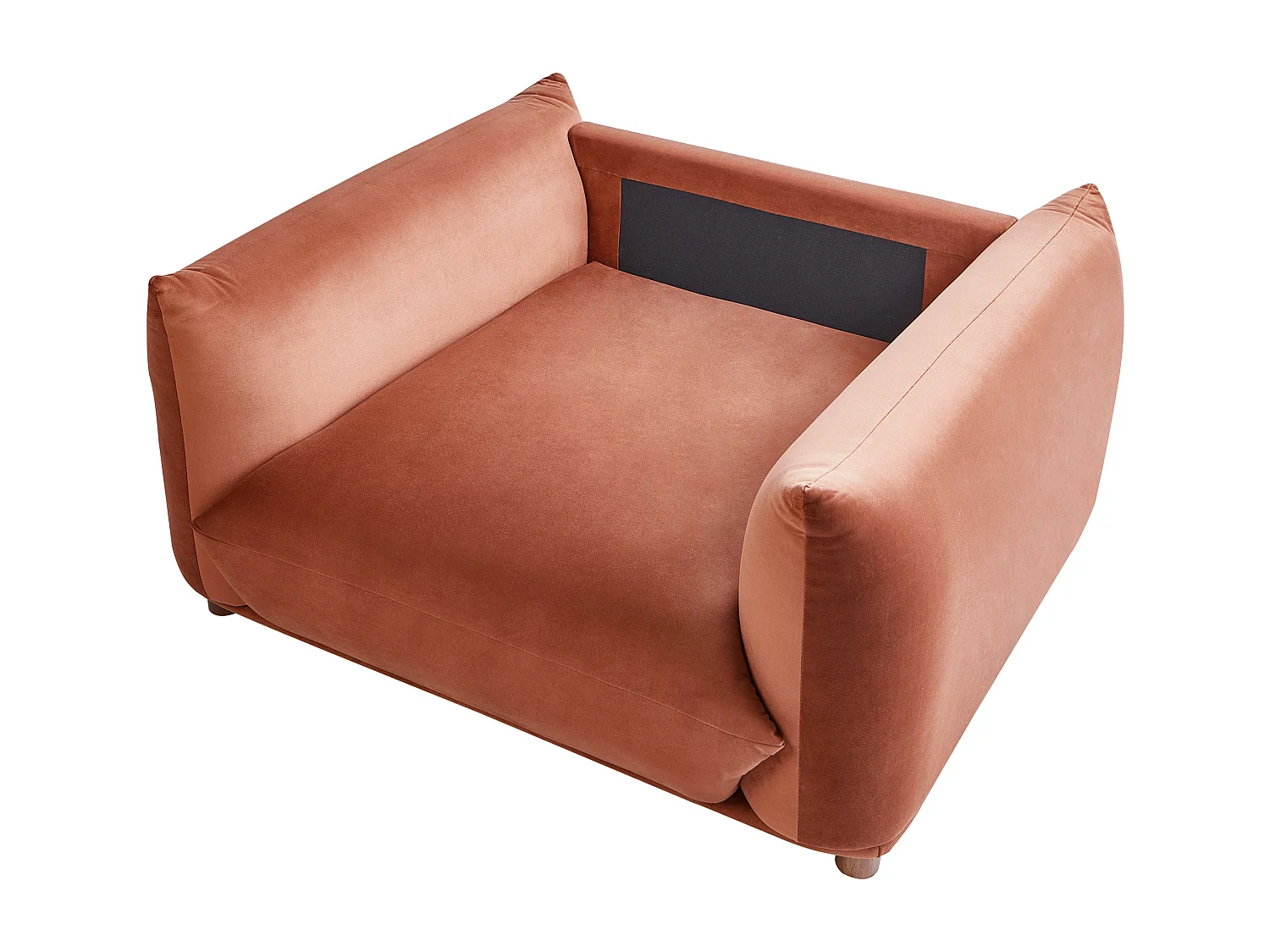 Fauteuil LUVOS Velours Marron doré