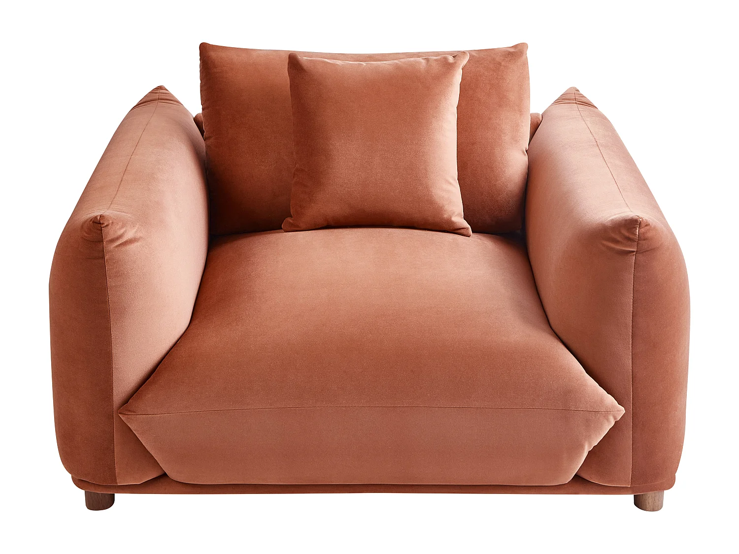 Poltrona LUVOS Velluto Marrone dorato