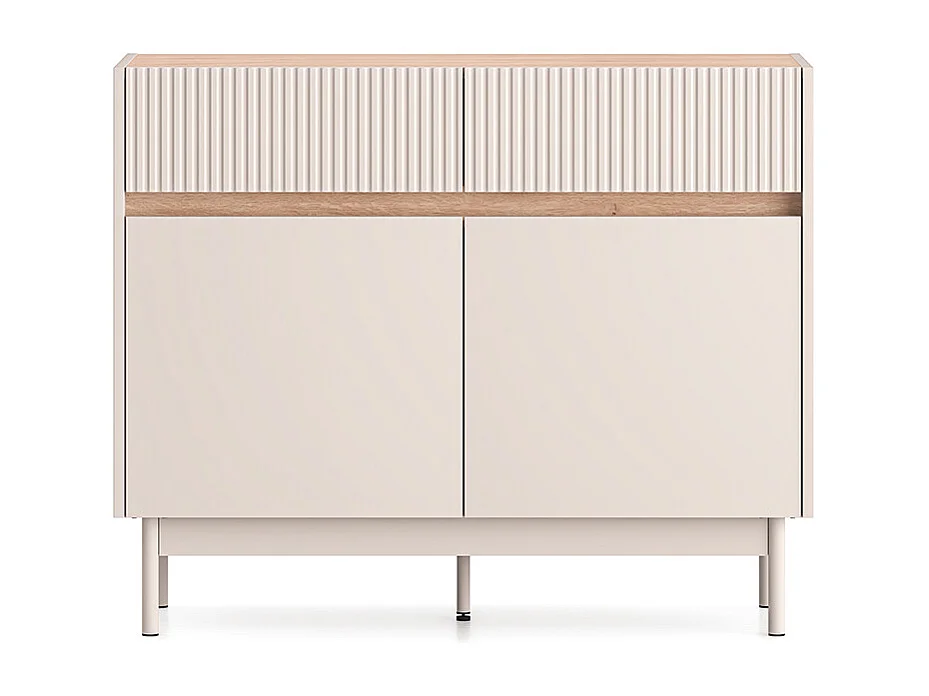 Buffet 2 portes 2 tiroirs Connie Cachemire et Bois