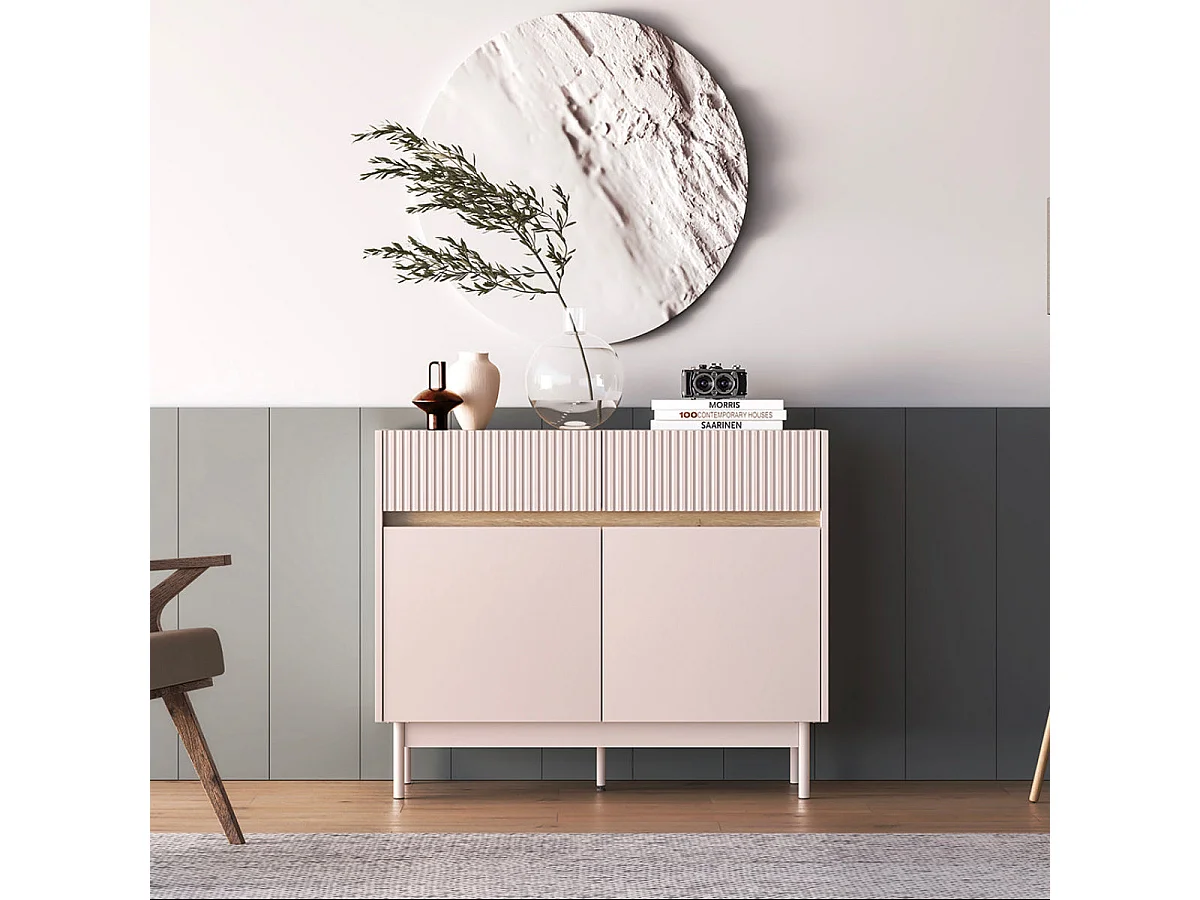 Connie Cashmere and Wood 2-door 2-drawer sideboard