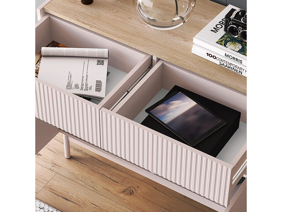 Connie Cashmere and Wood 2-door 2-drawer sideboard