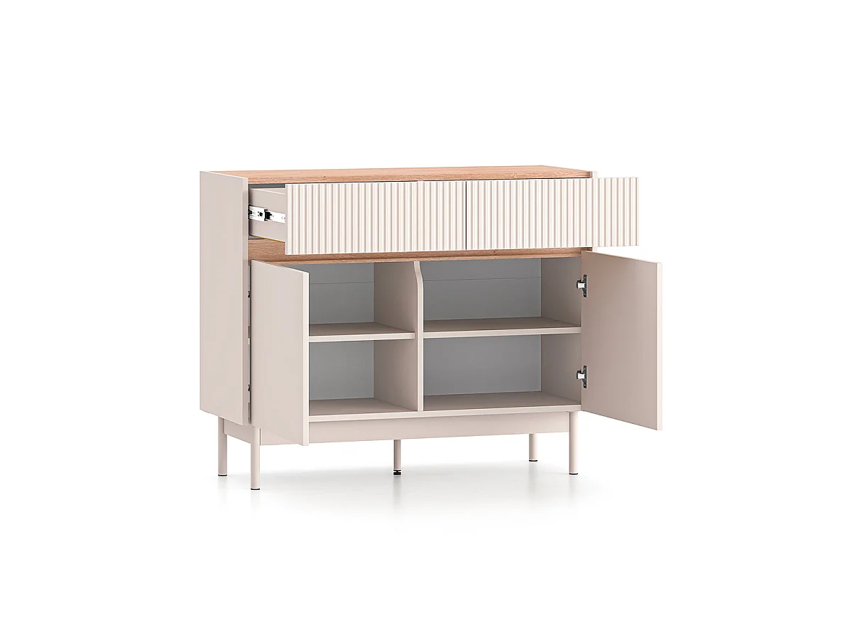 Connie Cashmere and Wood 2-door 2-drawer sideboard