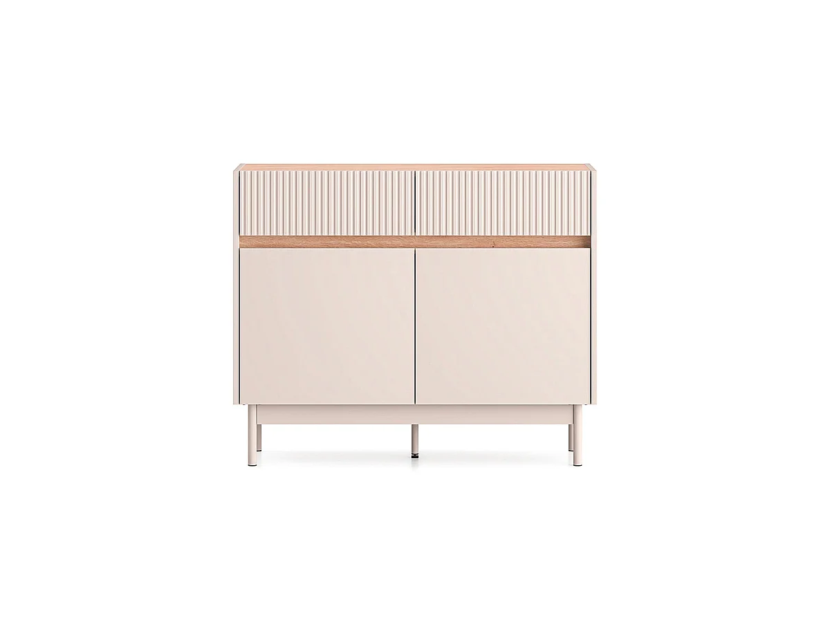 Connie Cashmere and Wood 2-door 2-drawer sideboard