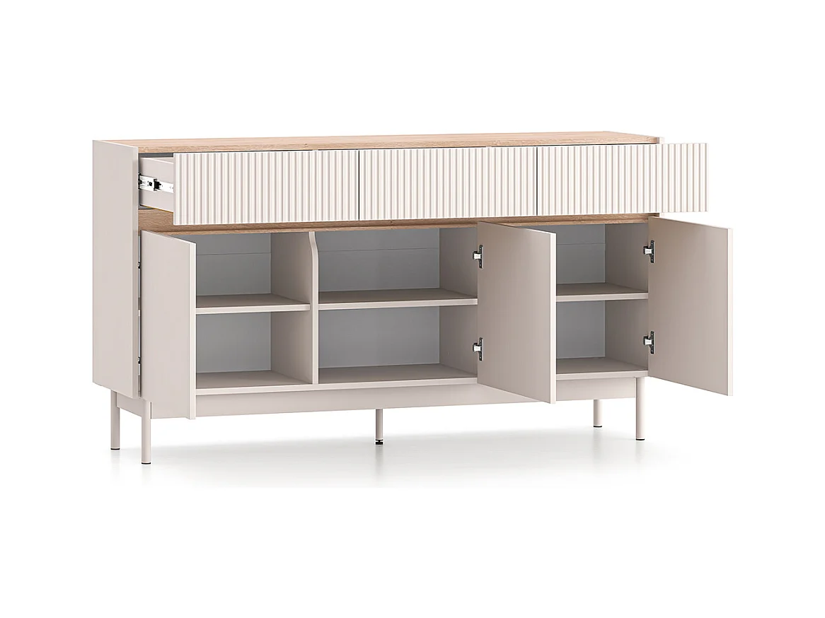 Connie Kasjmier en Hout 3-deurs dressoir met 3 laden