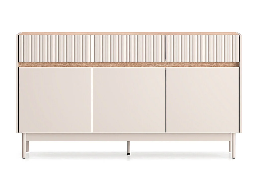 Buffet 3 portes 3 tiroirs Connie Cachemire et Bois