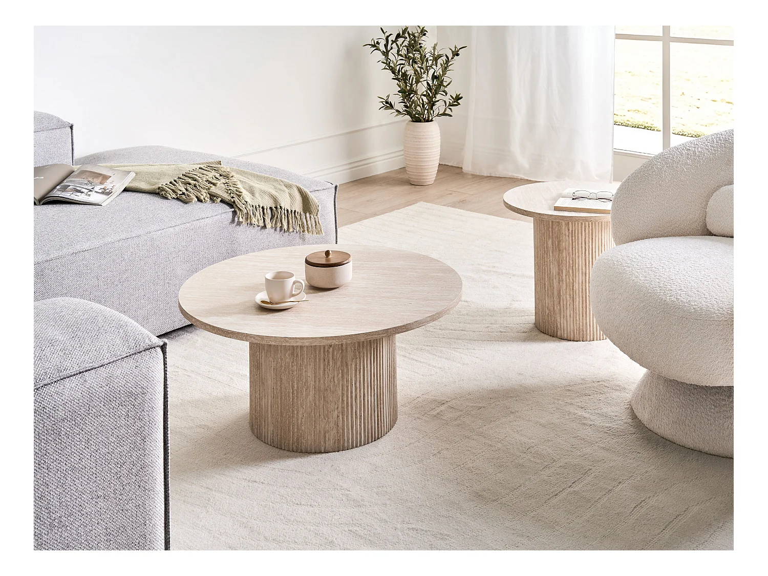 Table basse AMMON Effet travertin