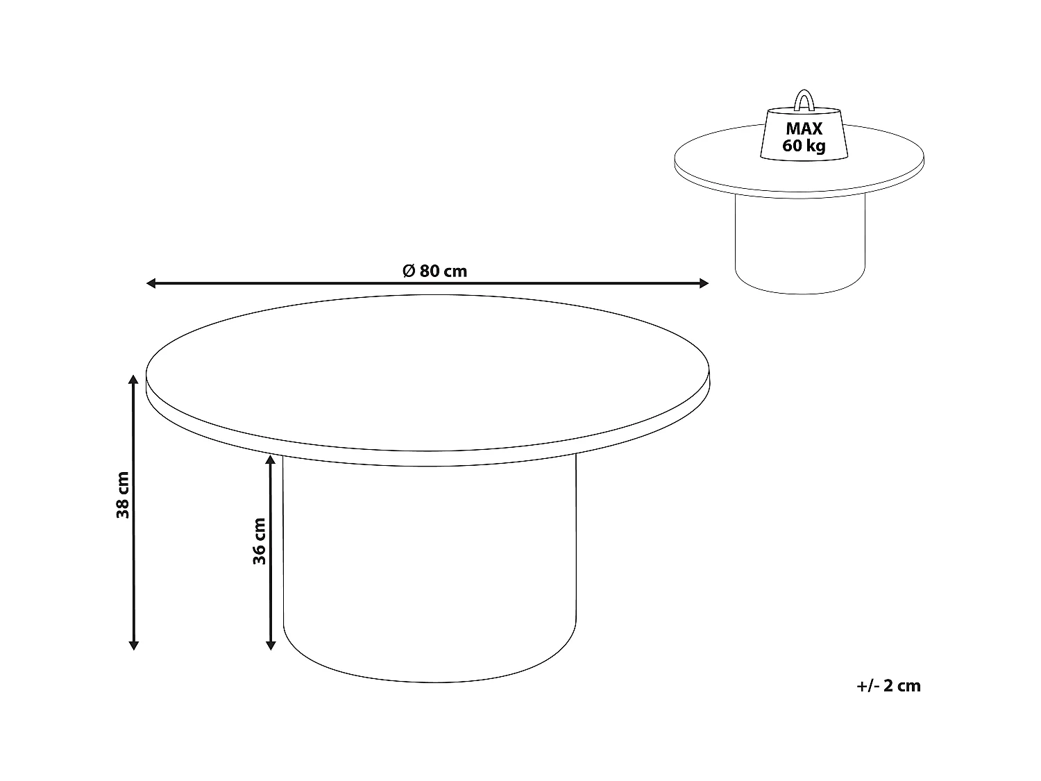 Table basse AMMON Effet travertin