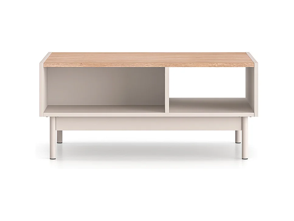 Tavolino da caffè Connie cashmere e marrone 40cm