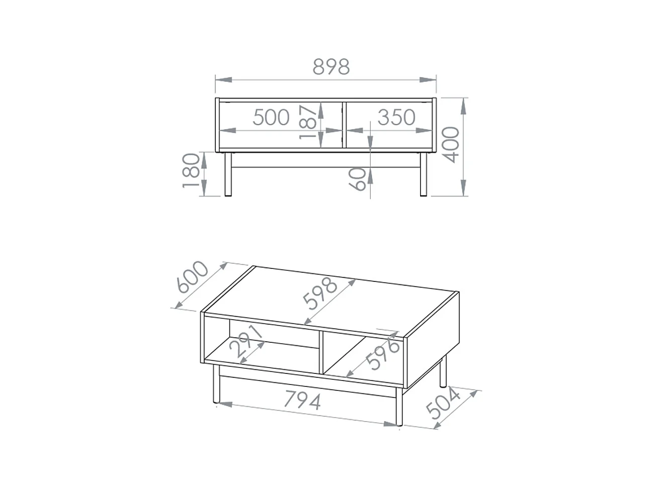 Tavolino da caffè Connie cashmere e marrone 40cm