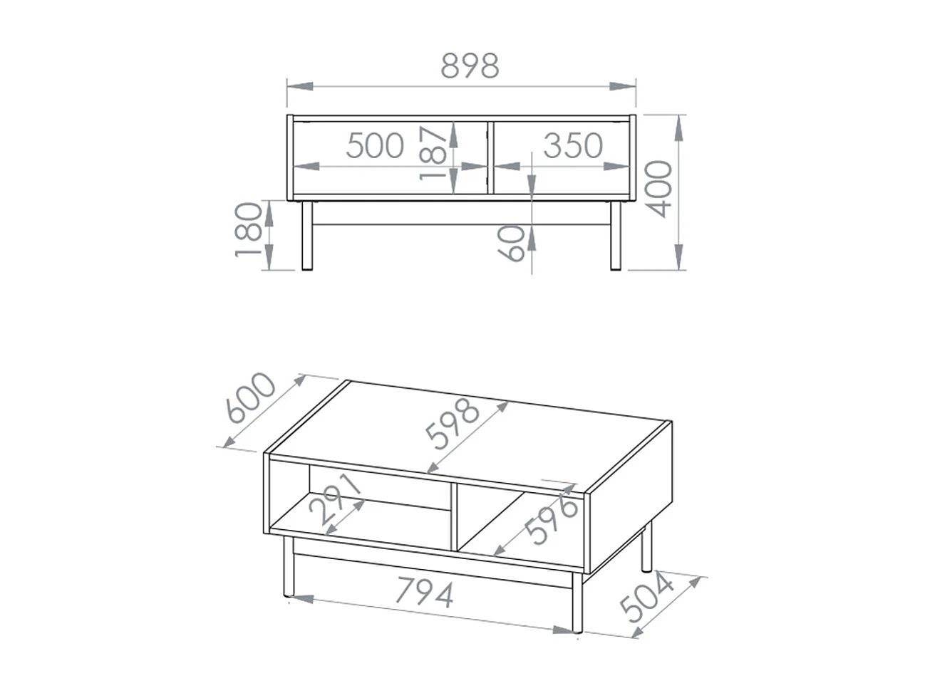 Table basse Connie Cachemire et Bois