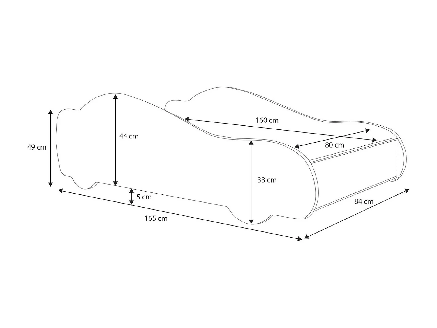 Lit Strider (80x160)/matelas inclus/rouge